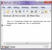 Рабочее окно программы MATLAB R2011b