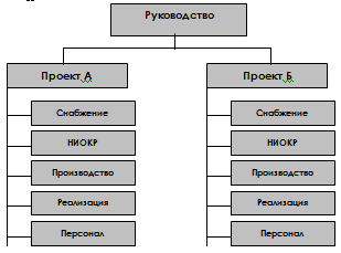 Схема дивизиональной  структуры управления