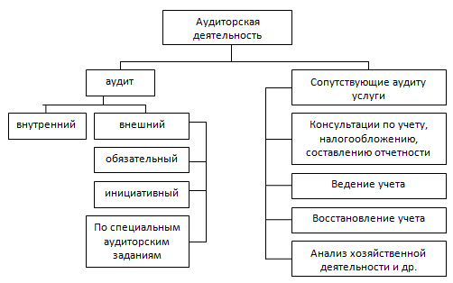 Рис.1 Общая классификация аудиторской деятельности в Российской Федерации.