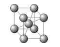 Расположение ядер атомов в кристалле с объемно-центрированной кубической решеткой