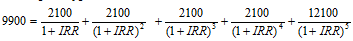 Построим уравнение для нахождения IRR этого потока